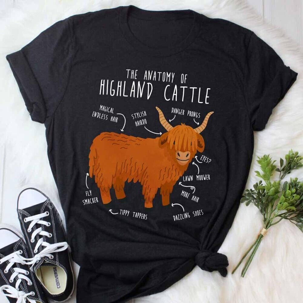 Highland Cow Shirt Women Men Funny Cow Lover Gift Cute Farmer Tshirt